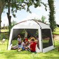 thumbnail image 2 of Outsunny Screen Tent, 10' x 10' Screen House with UV50+ Protection, White, 2 of 10