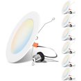 thumbnail image 1 of LVWIT 6 Inch 5CCT LED Downlight, 10W 1000 Lumens Dimmable, IC Rated LED Recessed Lighting, 6 Pack (2700K/ 3000K/ 4000K/, 1 of 8