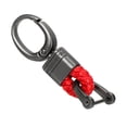 thumbnail image 2 of ziyahi Universal Car Key Holder Zinc Alloy Vehicle Start Key Ring Buckle Keychain Automotive Accessory, Red Leather, 2 of 7