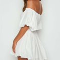 thumbnail image 4 of Robe d'Été pour Femmes Épaules Dénudées Mini Robe Européenne pour Shopping (Blanc TG), 4 of 8