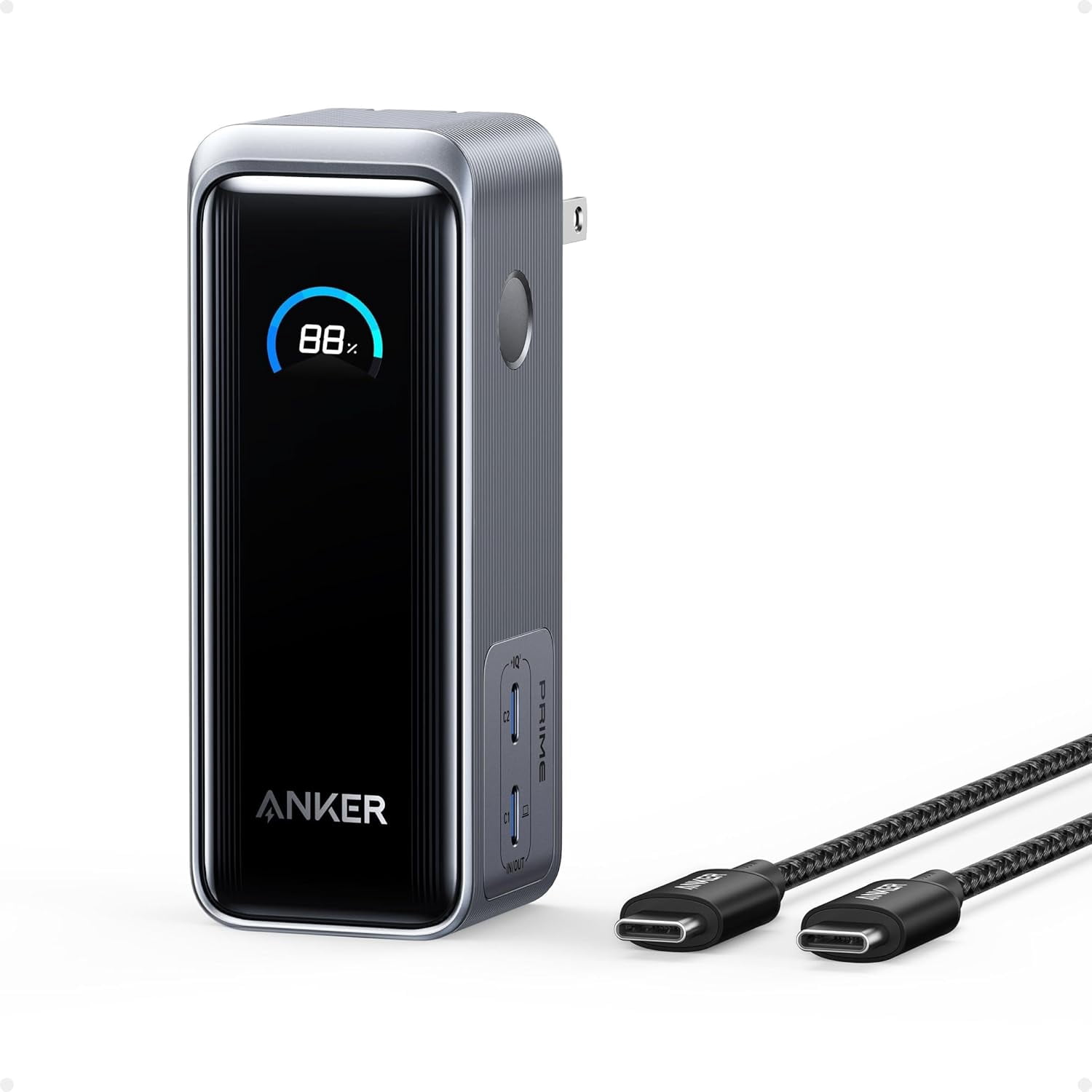 Anker Prime Power Bank, 9,600mAh Battery Pack with 65W Output, Black