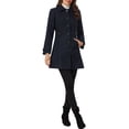 thumbnail image 2 of INSPIRE CHIC Manteau Trench Long d'Hiver Classique pour Femme à Simple Boutonnage avec Poches TG Bleu Foncé, 2 of 5