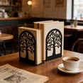 thumbnail image 1 of EGNMCR Organization and Storage, Storage Bins, Storage Containers Book Ends Metal Bookends For Shelves Decorative Tree Stopper For Heavy Books Black Ends To Hold Books For Home Office Metal bookend, 1 of 6