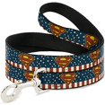 thumbnail image 1 of Dog Leash Superman Shield Americana Red White Blue Yellow 6 Feet Long 0.5 Inch Wide, 1 of 3