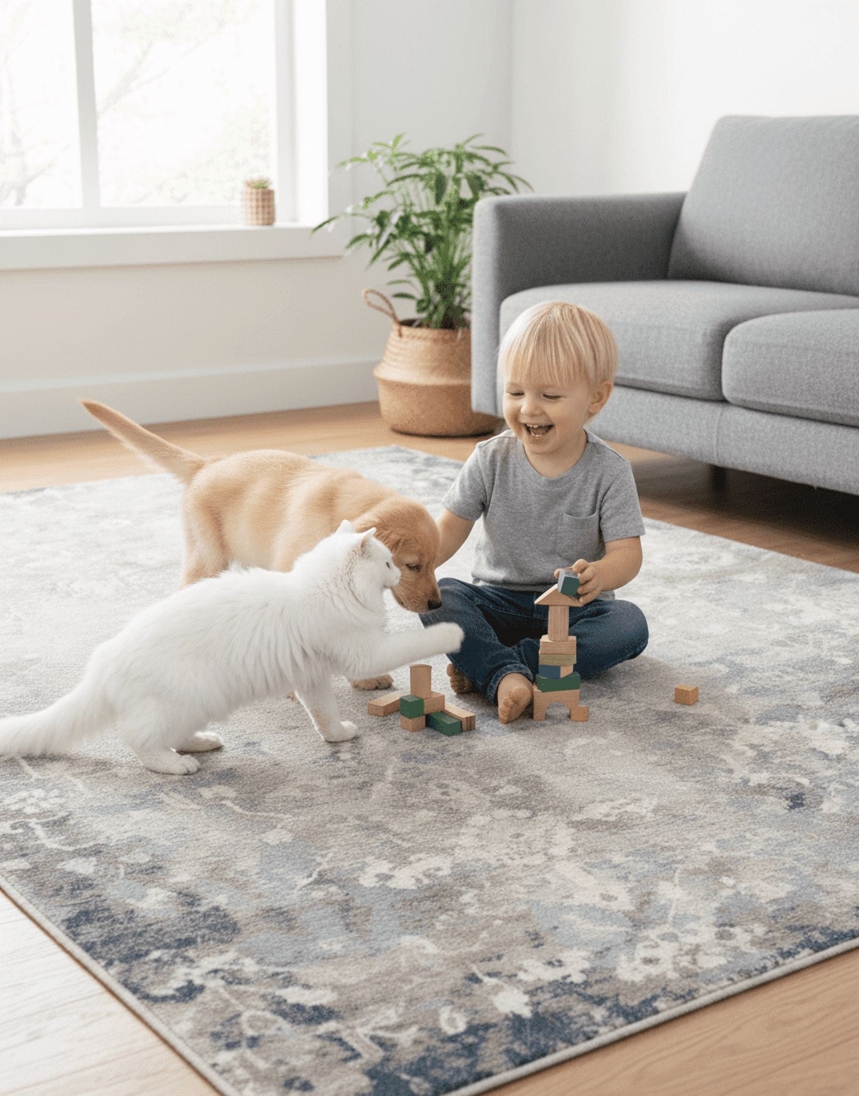 Rug Branch Havana Collection Tapis traditionnel en détresse.