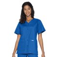 thumbnail image 1 of Landau Essentials Haut d'Uniforme à Boutons-Pression pour Femme, Coupe Classique Décontractée, Col en V, 4 Poches, 1 of 1