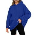 thumbnail image 1 of Besolor Womens Plus Size Hoodies Long Sleeve Drawstring Pullover Tops Casual Loose Fall Winter Hooded Sweatshirts, 1 of 7