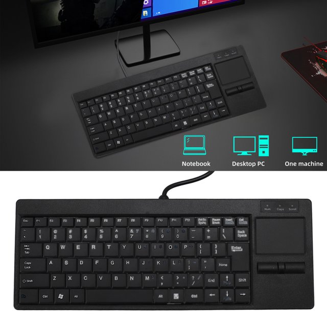Wired Keyboard, Stable Connection Mechanical USB Keyboard with Touchpad Long Life for Industrial Use