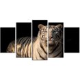 thumbnail image 1 of Design Art White Bengal Tiger on Black Canvas Print, 1 of 3