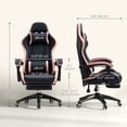 thumbnail image 3 of Vinsetto Computer Gaming Chair, PU Leather Office Desk Chair, Black, 3 of 10
