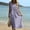 Purple, variant on pstuiky Beach Dresses for Women, Womens Summer Casual Short Sleeve Linen Dress with Pockets Round Neck Beach Sundress for Women Loose Fit Midi Dress for Vacation, Travel, or Daily Wear