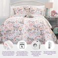 thumbnail image 2 of Lush Decor Pixie Fox Quilt Reversible 3 Piece Bedding Set - Gray/Pink - Twin Quilt Set, 2 of 2