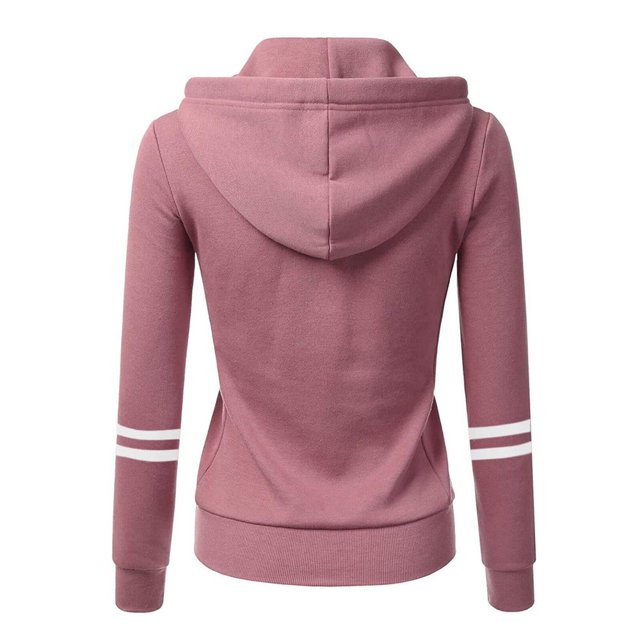 Chandail d'Automne et d'Hiver pour Femmes Cardigan de Sport à Capuche avec Fermeture Éclair