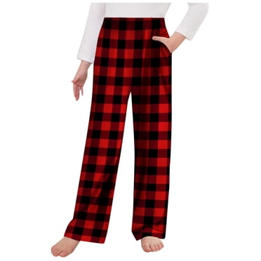 "Children'S Relaxed Pants Soft And Comfortable Sleepwear Bottoms For Home And Outdoor Wear" Red 130/8 Y—9 Y