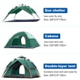 thumbnail image 3 of Tente Instantanée Pop-Up pour 3-4 Personnes, Tente Dôme de Camping Automatique à Double Couche, Imperméable, Tente Familiale pour la Randonnée, le Backpacking, la Plage, 3 of 8