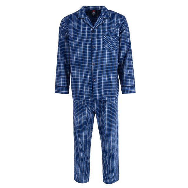 Hanes Ensemble de Pyjama en Popeline à Manches Longues (Grande Taille pour Hommes)