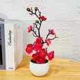 thumbnail image 1 of Artificial Plum Blossom Potted Plant In Pot Fake Home Office Table Ornaments, 1 of 7