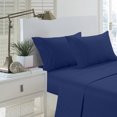 thumbnail image 2 of Martha Collection 1800 Series Embossed Deep Pocket Sheet Set - Super Soft & Wrinkle Free - Luxurious Bed Sheets Set (King, Navy), 2 of 2