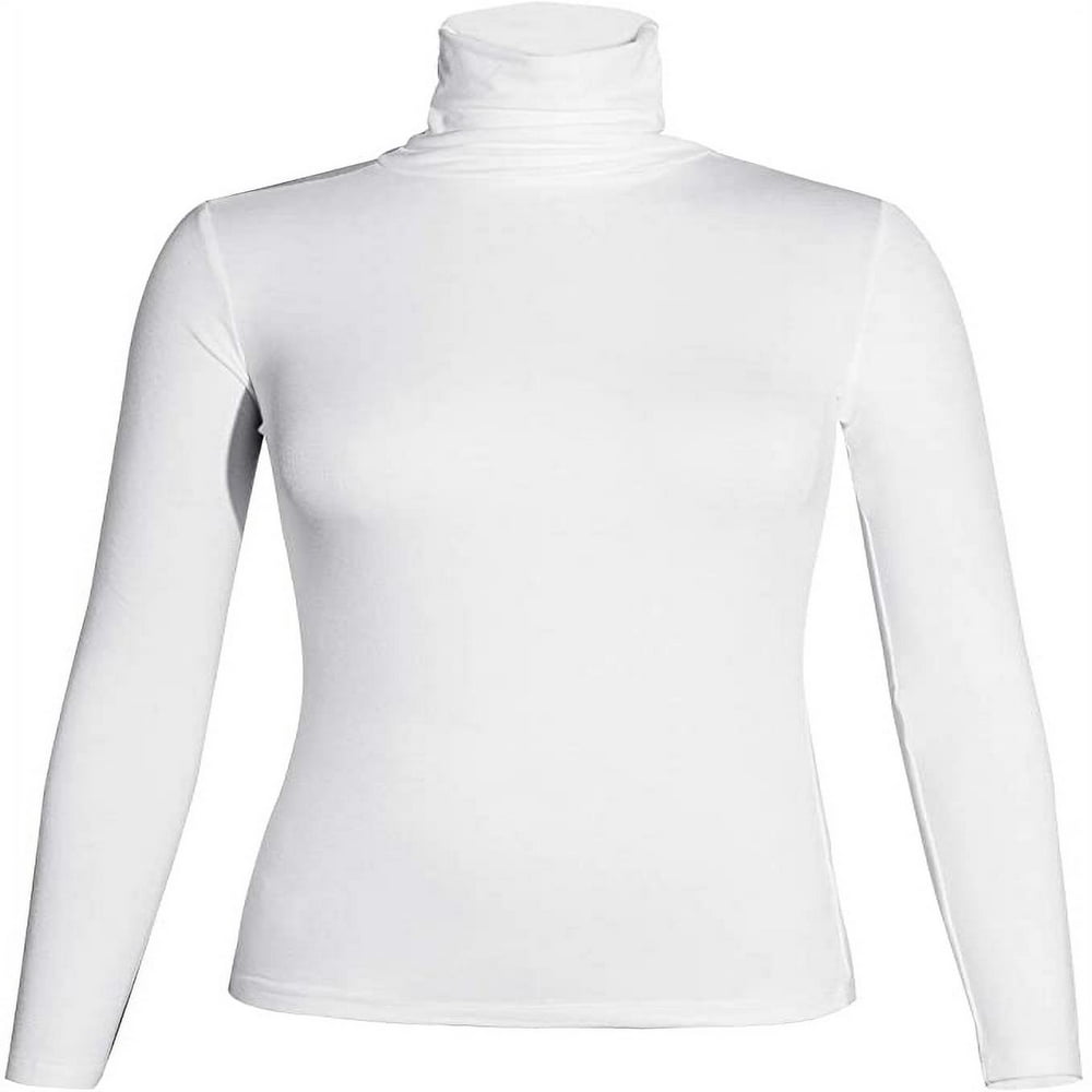 Long Sleeve Mock Turtleneck Stretch Slim Fitted Shirt Layer Basic Tee Tops Black XL