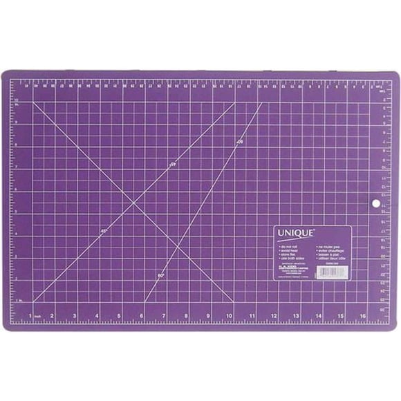UNIQUE Double Sided Cutting Mat, 30 cm (12 in) × 46 cm (18 in) (30 × 45 cm (17.7 in)), Self-Healing, Purple