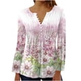 thumbnail image 1 of DPTALR Women Summer Sexy Fold Printed Regular Women Long Sleeves V Neck Button, 1 of 2