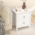 thumbnail image 4 of Gymax Table de Nuit Moderne avec Rangement 2 Tiroirs et Pieds de Soutien pour Chambre Blanc, 4 of 10