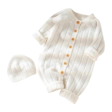 Chbgutlmr Toddler Baby Clothes Fall Winter Newborn Boy Girl Thick Knit Sweater Infant Button up Warm Onesie