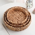 thumbnail image 3 of Home Woven Storage Tray Living Room Office Hotel Simple Design Multifunctional Fruit Vegetable Remotes Organizer 28x6cm, 3 of 10