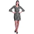 thumbnail image 2 of Moomaya Robe Courte Imprimée pour Femmes, Manches Évasées, Coupe Droite, Robes pour Femmes, Vêtements d'Été Décontractés, 2 of 6
