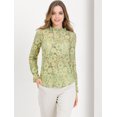 thumbnail image 3 of INSPIRE CHIC Women's Crochet Lace See Through Floral Ruffle Neck Blouse, 3 of 6