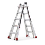 Lift Ladders 22 Portée du pied 5 en 1 Échelle à pas en aluminium multi-position, argent