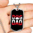 thumbnail image 2 of Chien Papa Rouge Patte Collier en Acier Inoxydable Ou en or 18 Carats Chien Tag 24" Chaîne, 2 of 8