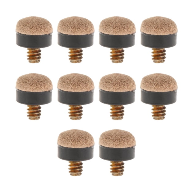 10 Pcs Billard Cue Tip Universel Jeu Intérieur Snooker Piscine Cue Tip Pool Cue Tips 11 mm. un Ensemble de Dix Cue Tips de Remplacement Durables Faits de PP de Haute Qualité et de Matériau Métallique, avec un Diamètre de Vis de 5 mm. Conçus pour les Indices de Sauter et de Se Casser, Convenant aux Indices de Piscine de 8 Balles et 9 Balles Ainsi Que aux Indices de Snooker. Compact et Léger pour une Portabilité et une installation Faciles, Idéal pour la Réparation et l'Entretien des Indices.