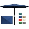 thumbnail image 1 of Garvee 10' x 6.5' Rectangular Patio Umbrella with Crank & Push Button Tilt,6 Sturdy Ribs,Navy Blue, 1 of 7