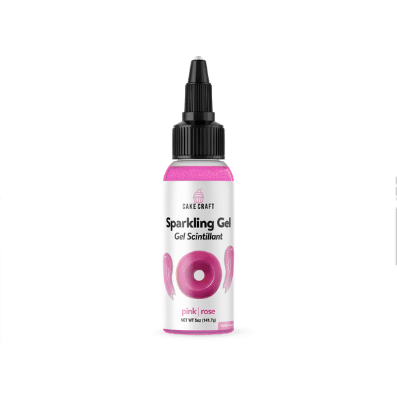 Cake Craft Sparkle Gel – Pink, 141.7g (5 oz), Edible Glitter Icing Gel for Baking, Cake & Cookie Decoration