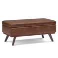 thumbnail image 2 of Owen Pouf de Rangement de Table de 42 Po en Similicuir Brun Selle Vieilli, 2 of 9