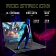 thumbnail image 3 of ASUS ROG Strix 18" 240Hz QHD Gaming Laptop, Intel i9-13980HX, NVIDIA GeForce RTX 4070, 32GB DDR5, 2TB SSD, Per-Key RGB Backlit Keyboard, Webcam, WiFi 6E, Win 11 Pro, Gray, 256GB Hotface Extension Set, 3 of 9
