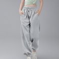 thumbnail image 2 of Plebaso Pantalon de Survêtement à Bas Resserré pour Garçons et Filles, Cordon de Serrage, Taille Haute, Pantalon Jogger, Pantalon de Course Athlétique, 2 of 6