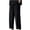 Black, variant on AherBiu Wide Leg Pants Men Elastic Waist Lightweight Loose Trouser with Pockets Casual Yoga Summer Beach Pant