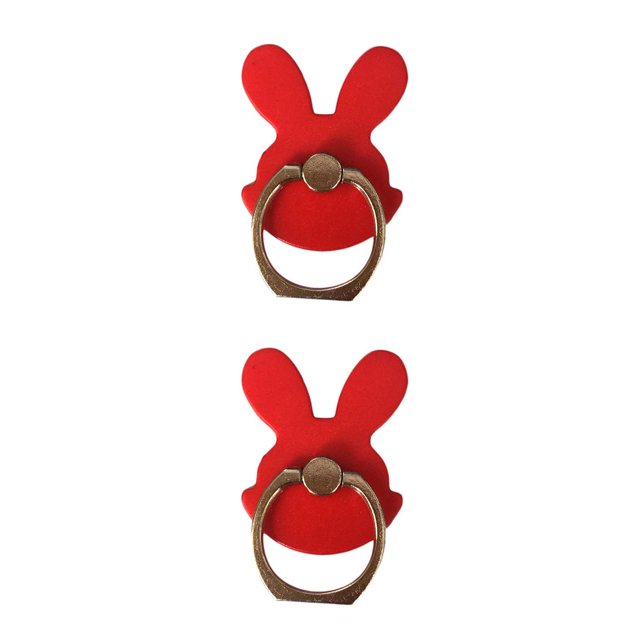 braveheart Cute Rabbit Aluminum Alloy Phone Stand Tablets Hand Grip Kickstand Mount Holder Red 2Set