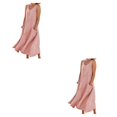 thumbnail image 2 of pitrice Robe d'Été en Coton et Lin pour Femmes Sans Manches Col Rond Style Boho Vintage Plage Couleur Unie Kaftan Ample Usage Quotidien Rose/TTTG 2ensemble, 2 of 6