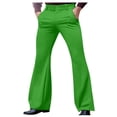 thumbnail image 1 of Xuniizn Mens Dress Pants, Solid Color Zipper Button Stretch Flared Pants with Pockets, Business Fashion Comfortable Formal Suit Trousers, 1 of 7