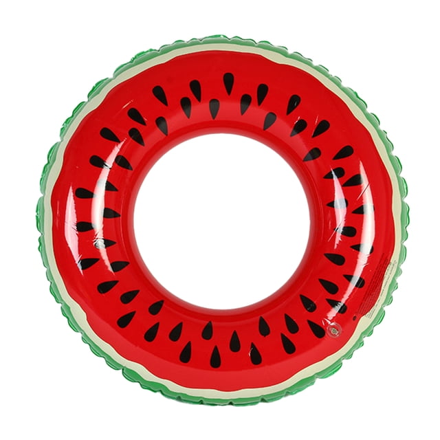 Fruit Pool Float, Watermelon Tube Ring Inflatable Durable Summer Swim Pool Party Float. A multicolour inflatable swimming ring shaped like a watermelon slice, crafted from non-toxic high-quality PVC material. Features a smooth inner seam for comfort, perfect for outdoor pool parties, summer swimming, and vacations.