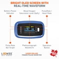 thumbnail image 4 of LOOKEE® Premium Fingertip Pulse Oximeter | Proudly Canadian | Oxygen Therapy Monitor | SpO2 Blood Oxygen Saturation Monitor with Auto Rotate OLED Display, Plethysmograph Waveform | Batteries Included, 4 of 12
