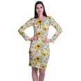 thumbnail image 1 of Moomaya Womens Full Sleeve Printed Midi Length Printed Bodycon Dress, 1 of 6