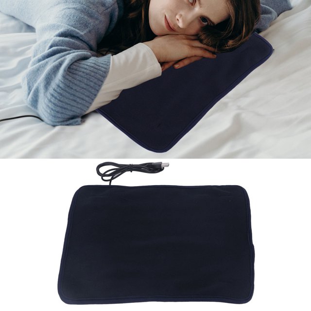 Electric Heating Pads, Soft Polyester Hot Heated Pad Comfortable Foldable Keep Warm for Waist Dark Blue