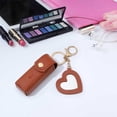 thumbnail image 4 of Heart-shaped Mirror Lipstick Storage Box with Keychain - Mini Makeup Organizer for Purse, Wallet & Backpack - Compact & Lightweight (1 Piece),Compact,YISHFHP,Coffee, 4 of 8
