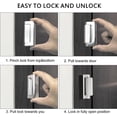 thumbnail image 3 of Stanz (TM) 2PCS Silver Color Home Security Door Lock, 2 Pack Childproof Door Reinforcement Lock with 3" Screws for Inward Swinging Door, Upgraded Night Lock to Defend Your Home, 3 of 7