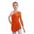 thumbnail image 1 of Ocealan Robe de Danse Ballet en Strass pour Filles Enfants Robe de Gymnastique Patinage Artistique Justaucorps de Danse Ballet Orange 6, 1 of 5