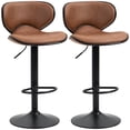thumbnail image 1 of HOMCOM Tabouret de Bar Vintage Ensemble de 2 Chaises en Leathaire à Hauteur Réglable, 1 of 10